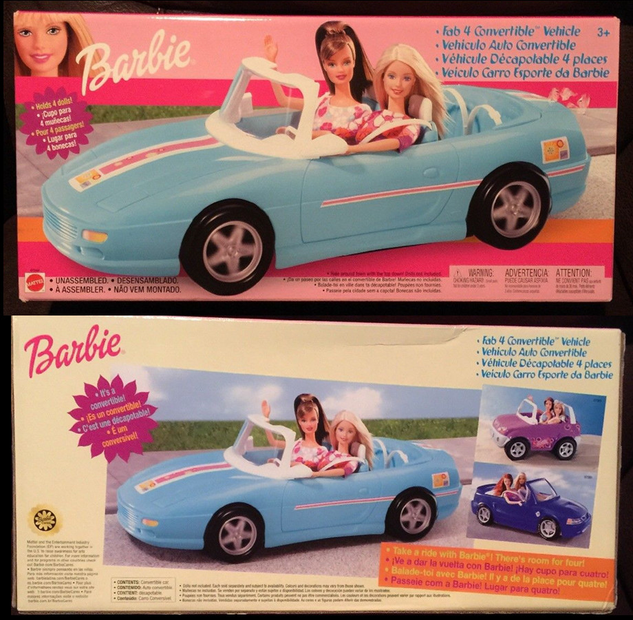 Barbie Fab 4 Convertible Vehicle 2002 兜风跑车 芭比娃娃汽车