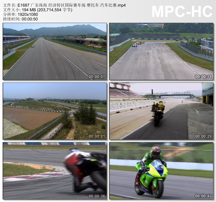 广东珠海 经济特区国际赛车场 摩托车汽车比赛 实拍视频素材