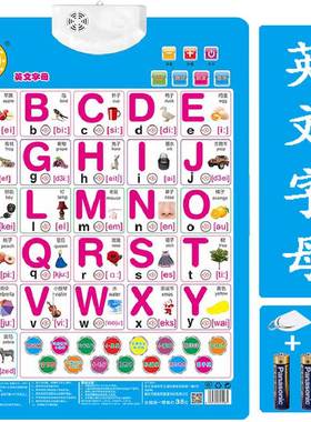 26个英文字母教学有声挂图小学一年级汉语拼音字母表发声挂图认字