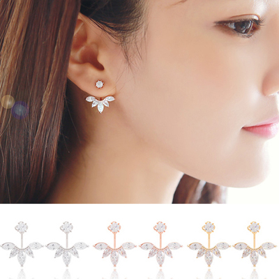 韩国新款 美女的诞生 气质百搭人造水晶耳钉耳环配饰品钢针防过敏