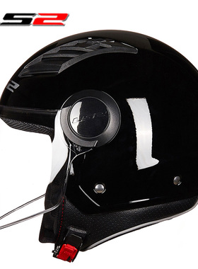 新LS2摩托车头盔男女士半覆式安全帽子复古个性电动车防晒四季半