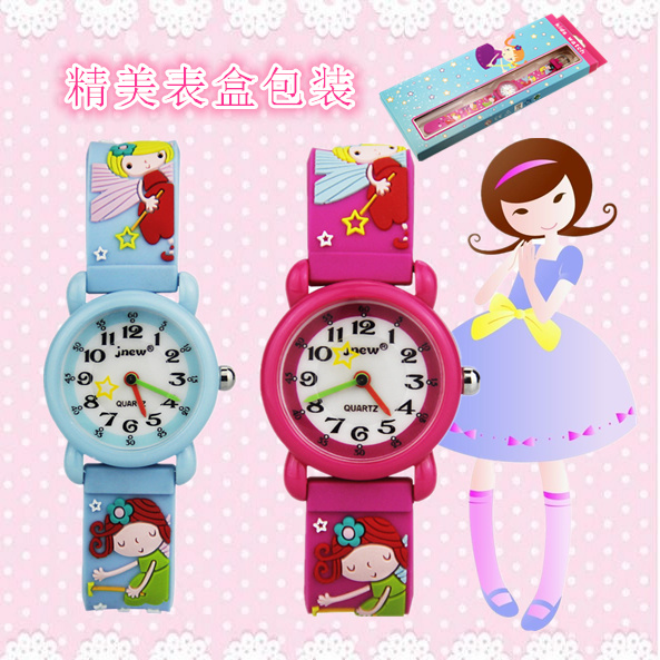 3d硅胶卡通儿童手表时尚学生女童可爱果冻防水石英电子表小孩腕表