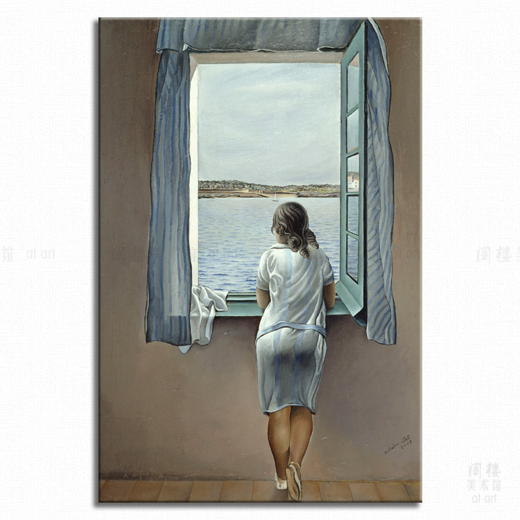 窗口的女子 Salvador Dali 萨尔瓦多达利 艺术装饰画超现实主义