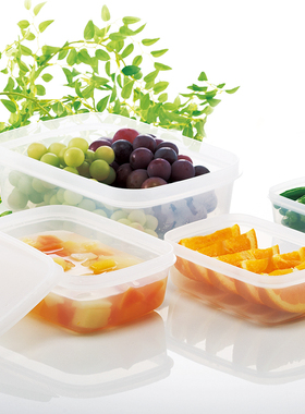 日本进口食物保鲜盒食品级塑料密封盒多规格冰箱冷冻收纳盒密封盒