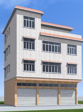 9.8x12.5 三层半自建出租楼房建筑结构水电全套图纸现代农村住宅