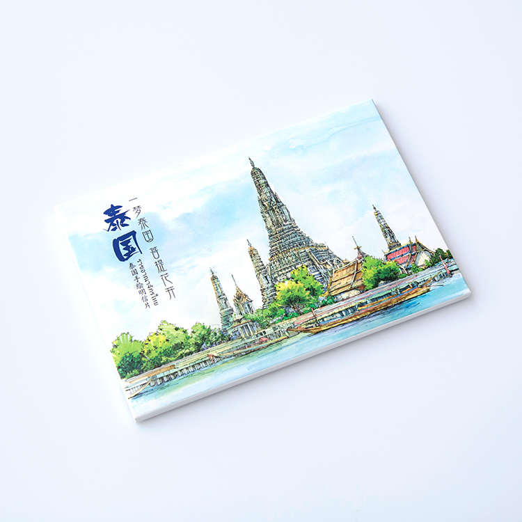 手绘泰国明信片风景曼谷普吉岛清迈芭莱雅东南亚旅游礼品纪念品