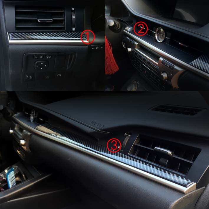 雷克萨斯ES250改装专用水晶碳纤内饰贴四门升降贴中控条贴装饰贴
