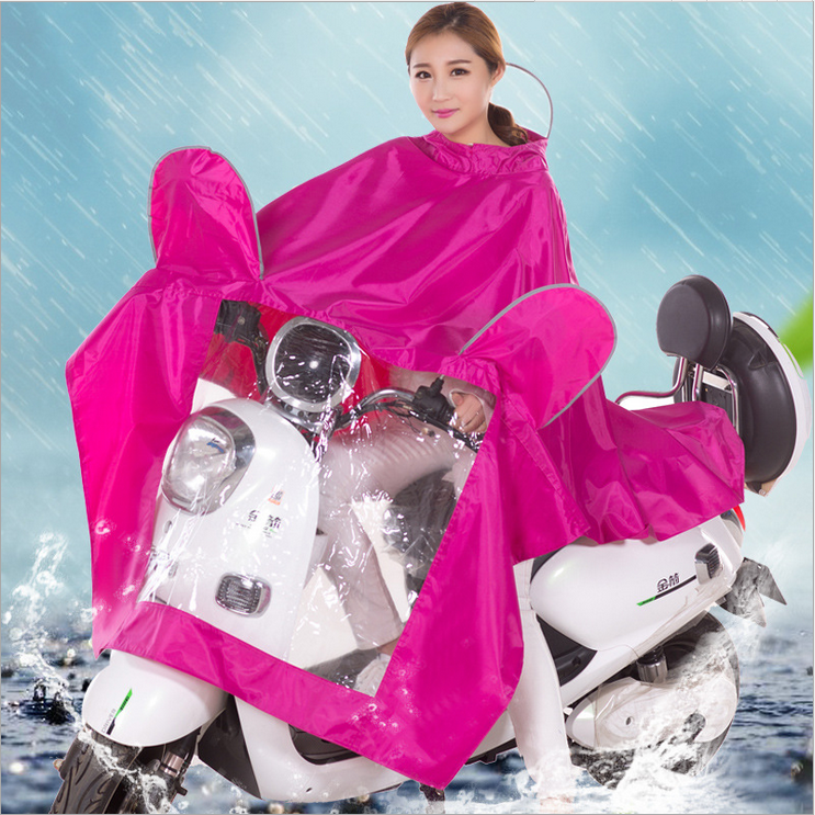 电动车雨衣男女电瓶车成人雨披单人大帽檐加大加厚反光摩托车雨衣