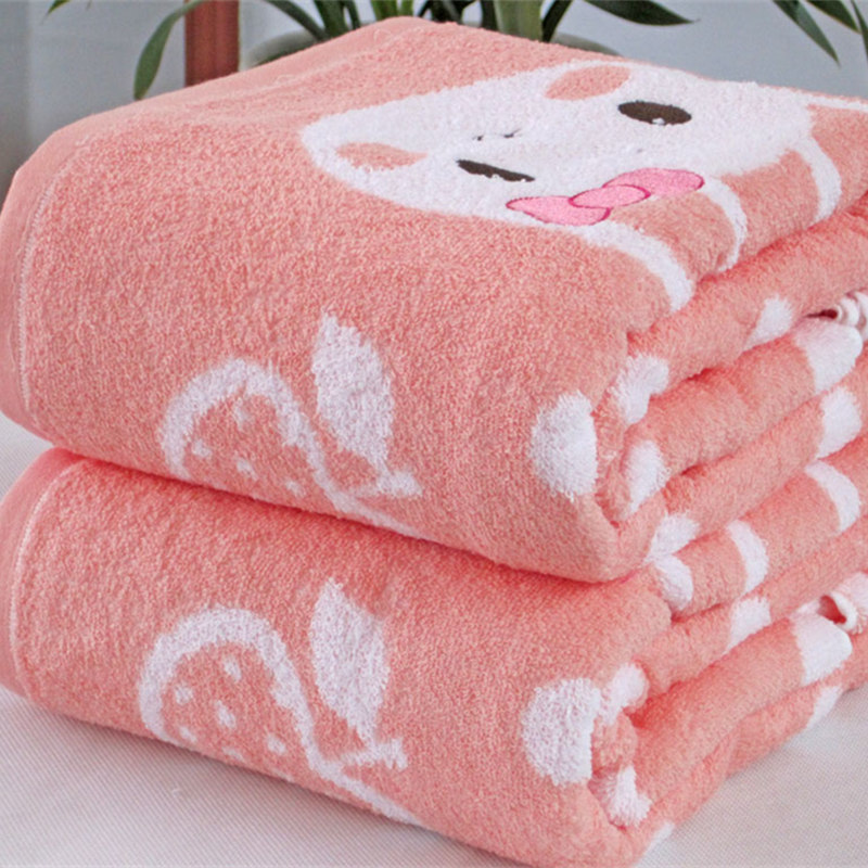 提花刺绣儿童毛巾被纯棉卡通正方形大浴巾夏季盖毯加大110*130