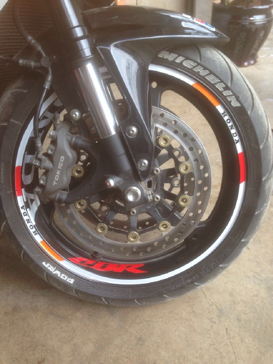 威爽本田摩托车钢圈贴/CBR600 1000轮毂贴/整圈反光轮圈贴纸