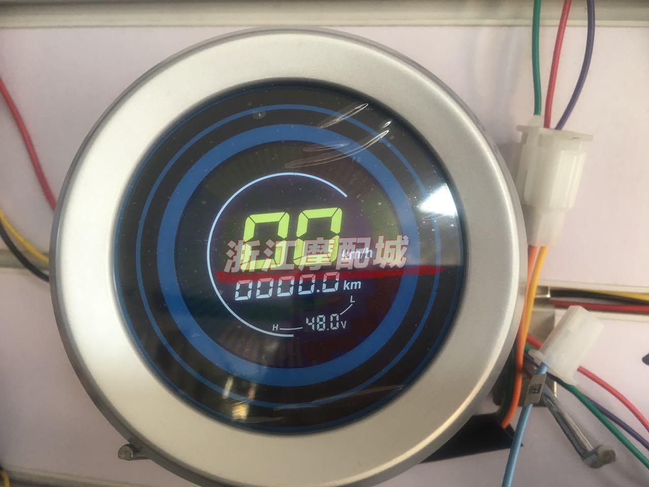 小龟电动摩托车改装复古液晶屏60V-120V通用仪表速度码里程表