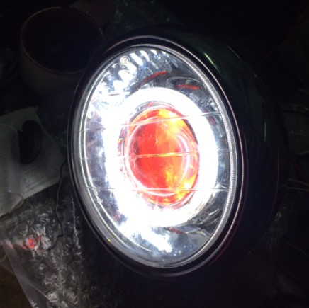 海陵黄河HEV魔术师250越野摩托车大灯氙气灯天使恶魔眼透镜总成