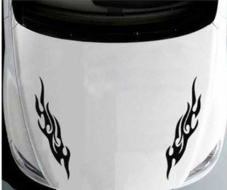 摩托车汽车贴纸个性装饰火焰车贴反光贴遮挡划痕贴花后视镜机盖贴