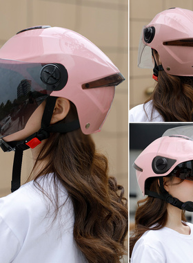 DFG电瓶电动车头盔灰夏季男女士轻便四季通用骑行防晒半盔安全帽